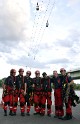 Koelner Seilbahn Gondel blieb haengen Koeln Linksrheinisch P736